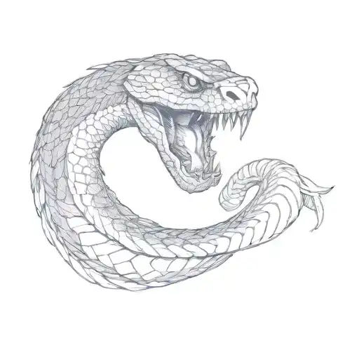 Large Snake With Horns Slithering