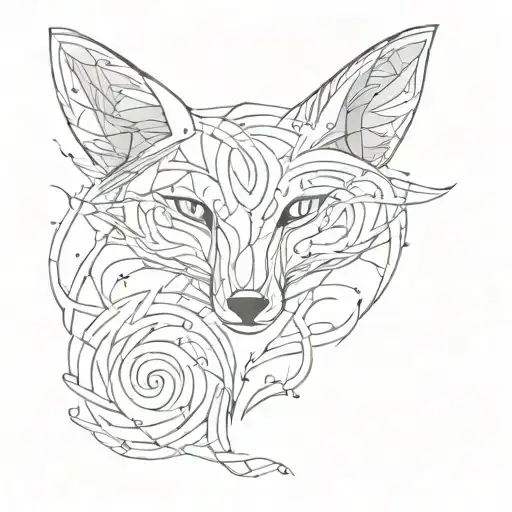 A Sketch Tattoo Of Musical Notes Forming The Shape Of A Fox