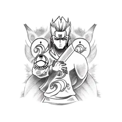 A Tattoo Design Combining Programming Code With Artistic Sketches Of Jiraiya And Tsunade From Naruto