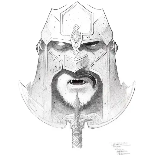 Odins Face And A Sword