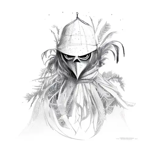 Crow With A Scarecrow