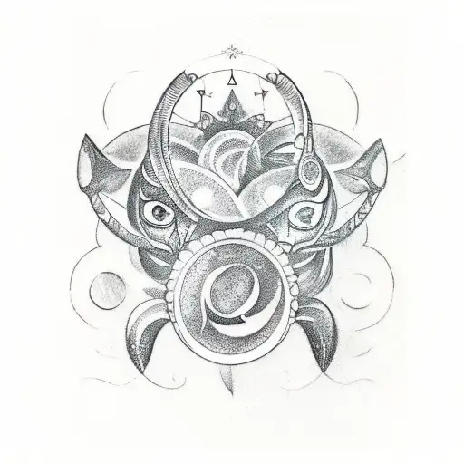 A Tattoo Design Combining The Astrological Signs Of Gemini And Taurus In A Unique And Creative Way