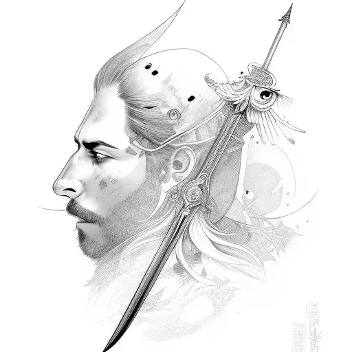 Ohins Face With A Sword And A Bird