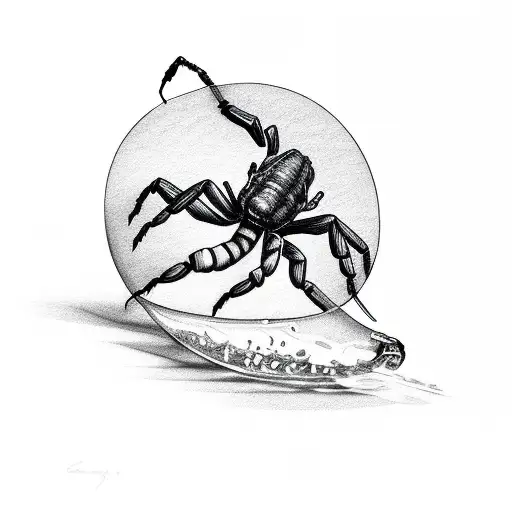 Scorpion Drinking Wine