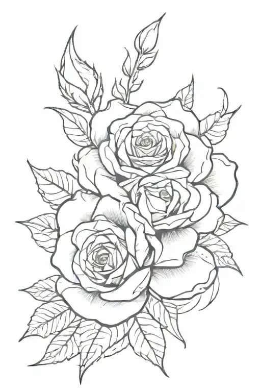 Tattoo With Rose And Two Texts