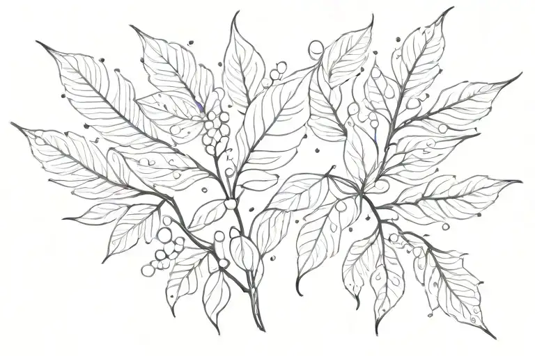 Leaves Dots Line Triple