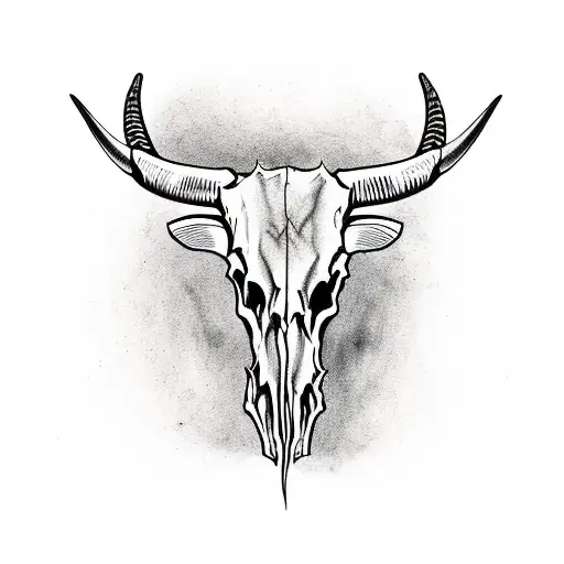 Longhorn Skull With My Family Name Barnes In The Skull
