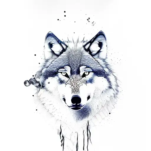 Wolf Emerging From A Puddle Of Blood