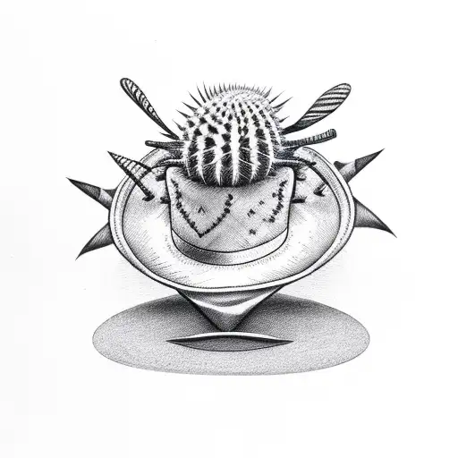 A Cactus Wearing A Fedora With A Monocle And Top Hat