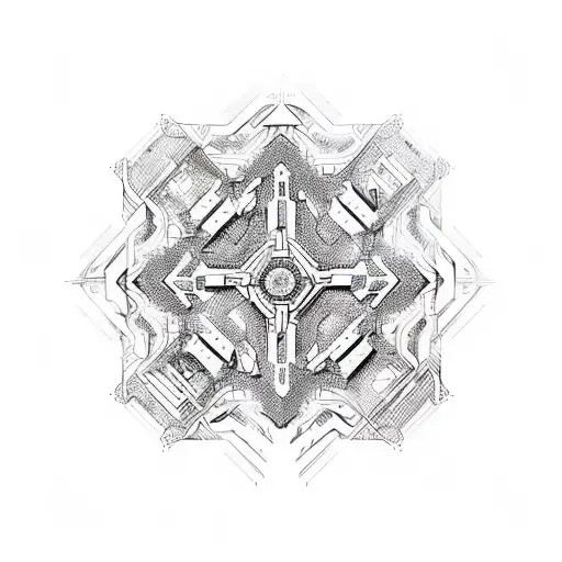 Design A Futuristic Gaming Scene With Intricate Geometric Patterns Integrated Into The Background