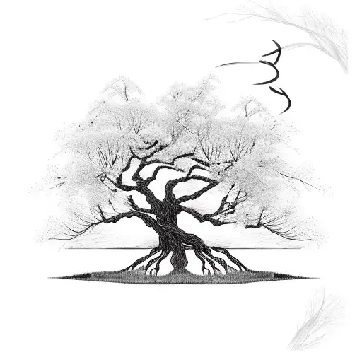 Silhouette Willow Tree With Rope Swing And 2 Girls