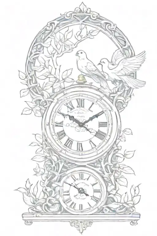 Dove Tree Clock Inside