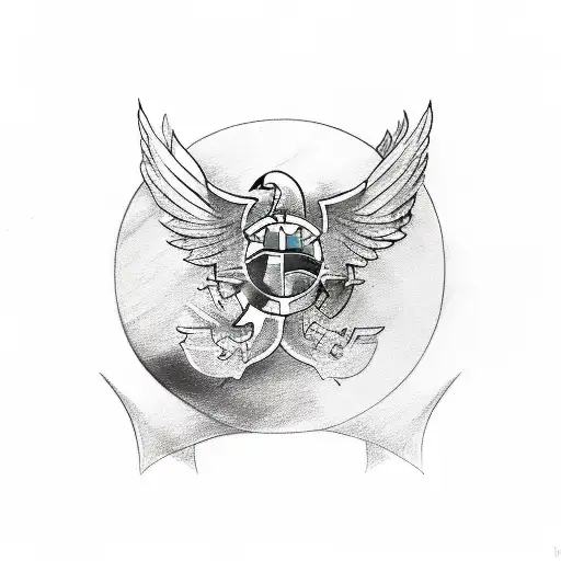 A Sketch Style Tattoo Of A Business Meeting Inside A Bmw Car With A Phoenix Flying Above