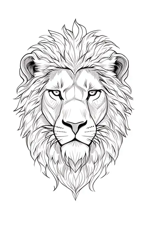 Rumaning Lion Head From The Front