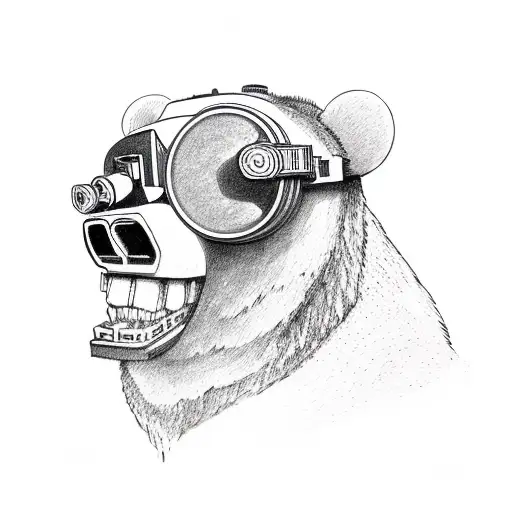 Bear Skull Wearing Night Vision Goggles