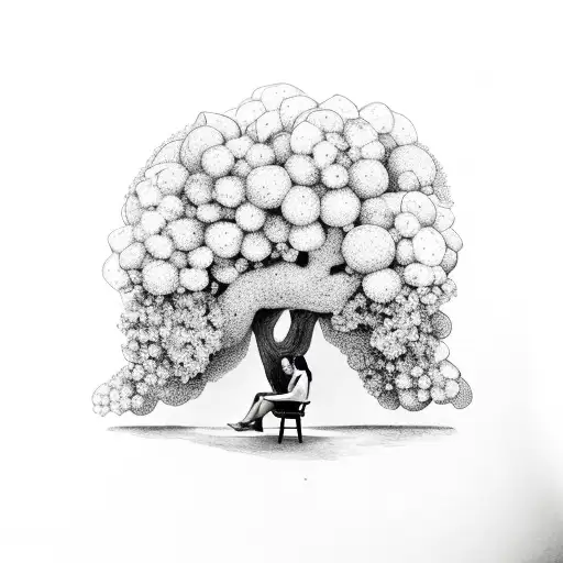 Fig Tree With Girl Sitting Under It