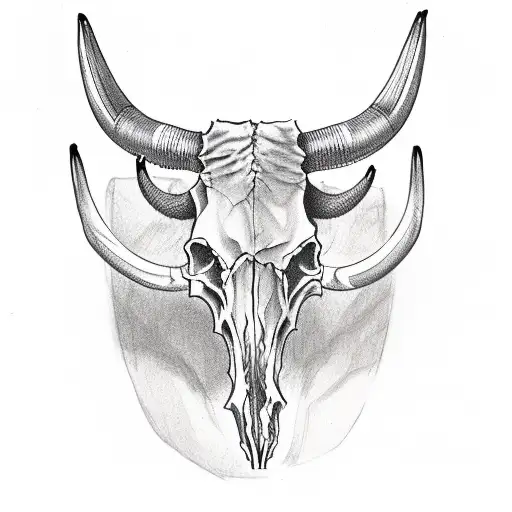 Longhorn Skull With Name Barnes At The Top