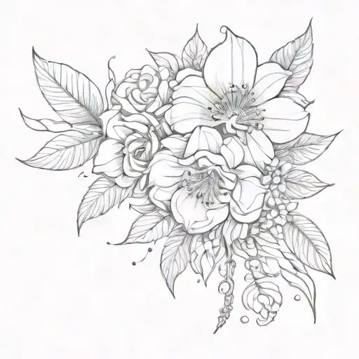 Feminine Floral Side Thigh