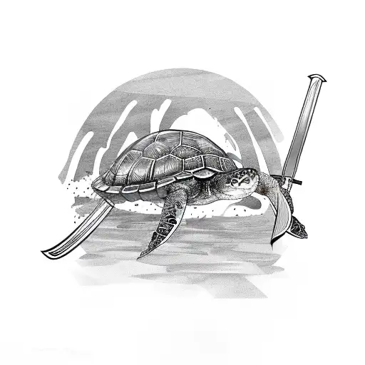 Turtle With Samurai Sword