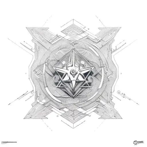 Cybersiglism Neotribal Star Symmetrical Hipbone