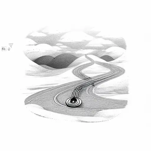 A Highway Road Mixed With A Music Note