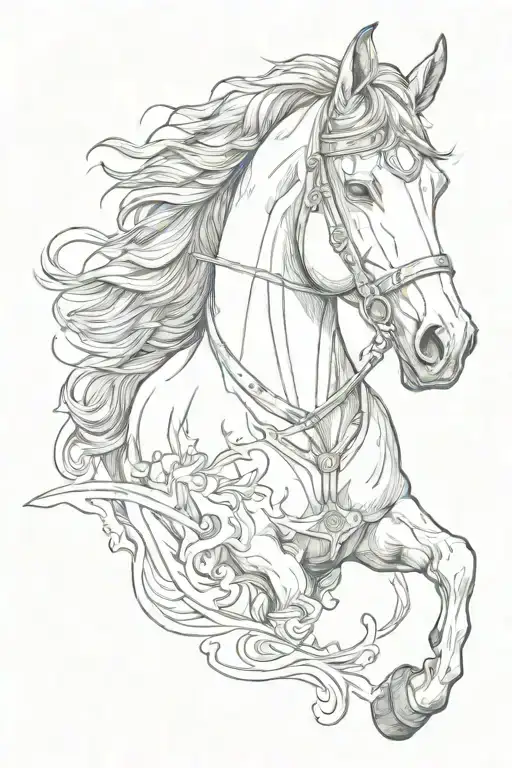 Horse With Bridle