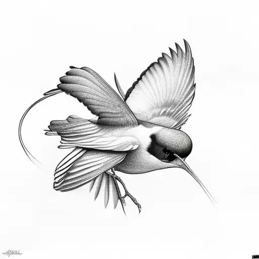 Swallow Bird With Flower Black And White With Plain Back Ground Simple Bold Flash Outline