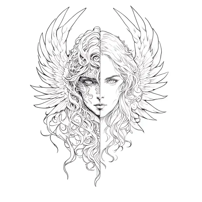 Arschgeweih Tattoo Heard With Angel Half Demon