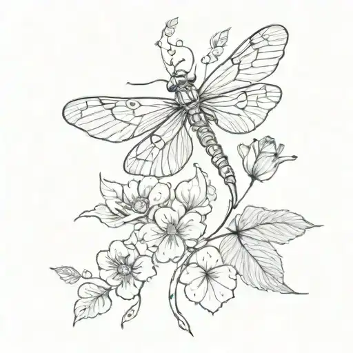 4 Leaf Clover With Dragonfly Perched