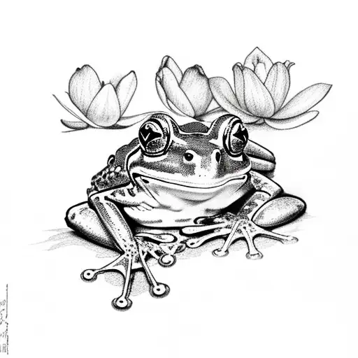 Frog Holding A Delicate Lilac Flower