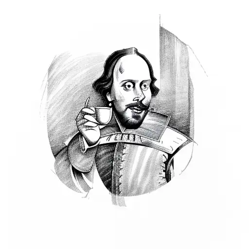 Shakespeare Drinking Coffee In Tardis