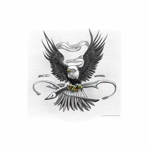 Grim Reaper Being Choked By Bald Eagle