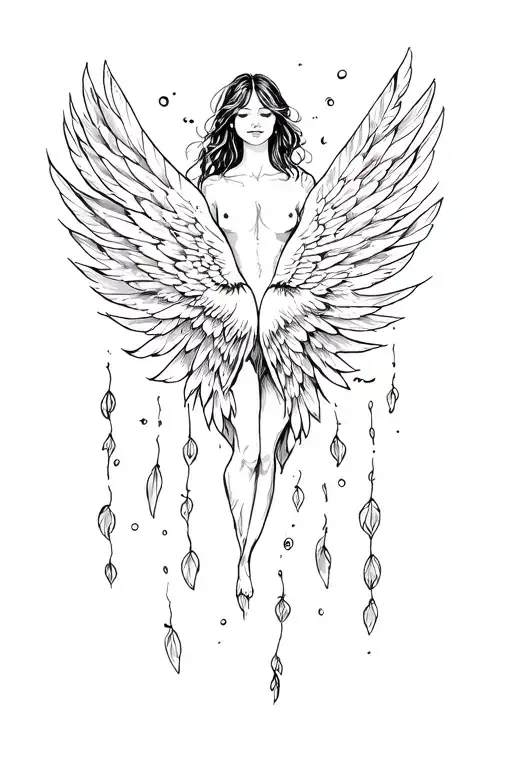 Feather Wings Spread And Travelling Being Happy