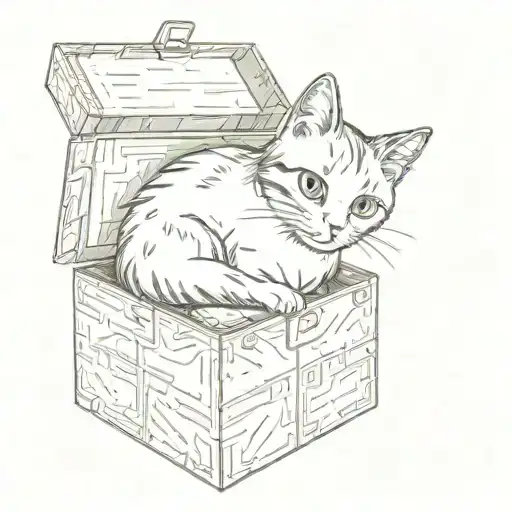 A Cat Sitting In A Box In A Ghibli Style