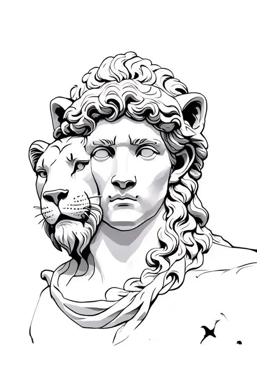 Greek Statue With A Lion