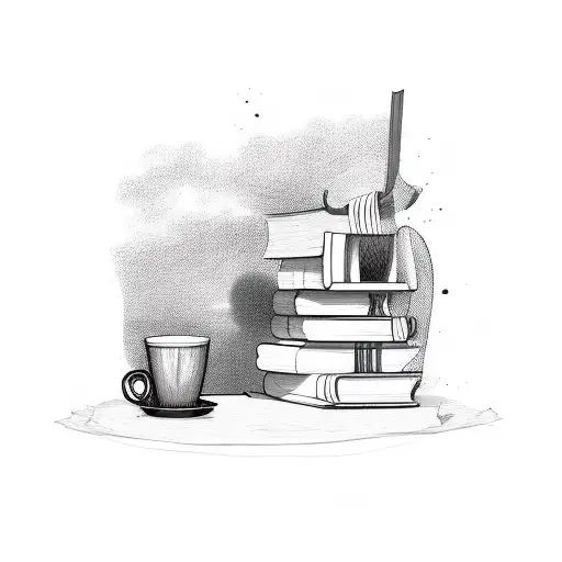 Stack Of Books And A Cup Of Coffee