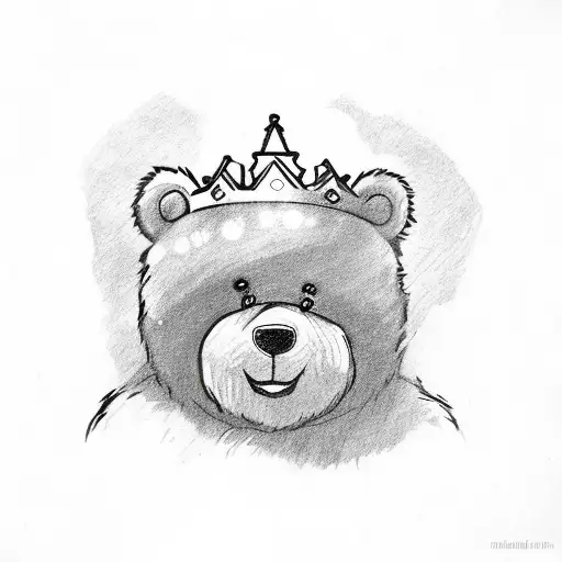 Teddy Bear With A Crown And An Olive