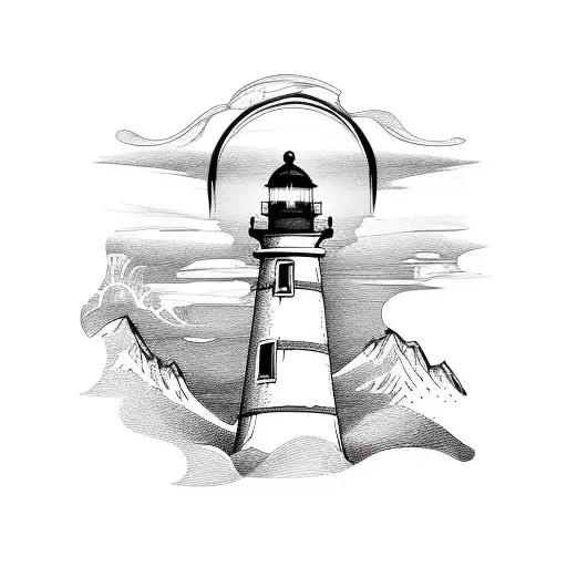 Lighthouse And Mountains Arm Sleeve