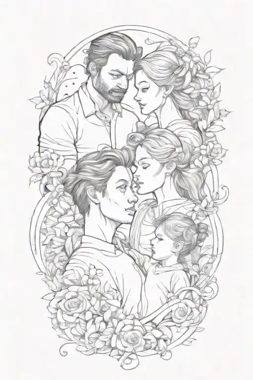 4 People Father Mother Son Daughter