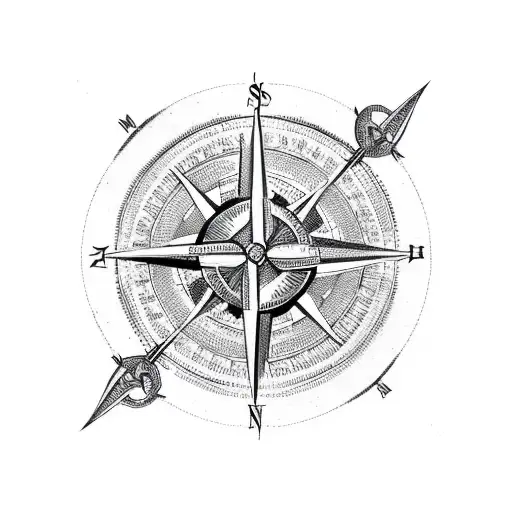 Viking Compass With A Dragon
