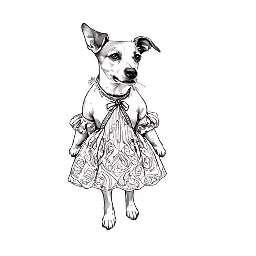 A Dog Wearing A Dress
