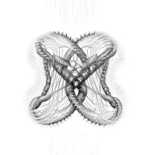 Dna Double Helix Intertwined In Human Heart With Jellyfish