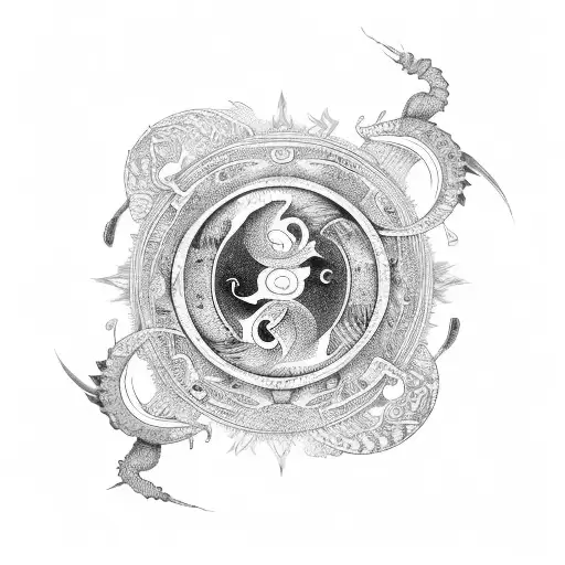 Yin And Yang With Scorpio And Leo Symbol