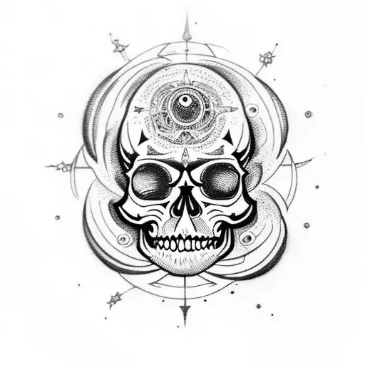 Combine Mandala Skull With Celestial Elements Like Stars And Planets For A Cosmic Tattoo