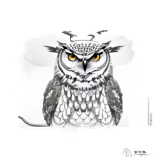 Owl Eating Rat