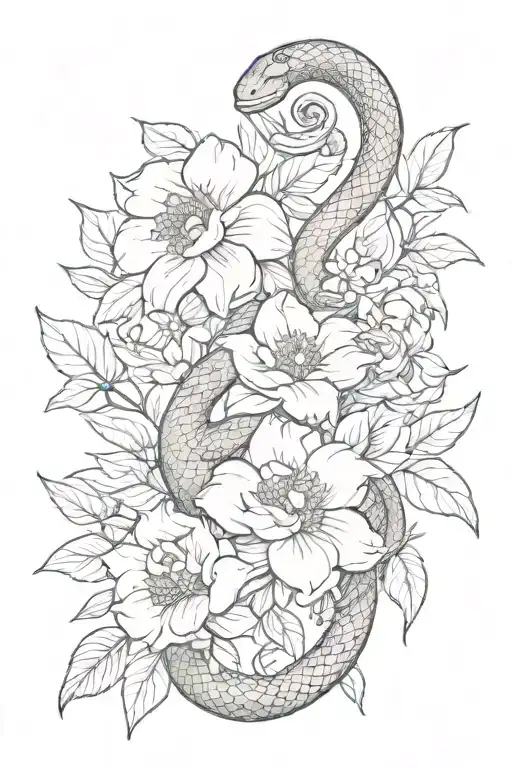 Flowers With A Snake