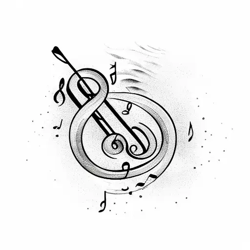 Music Note With A Wave And A Plane