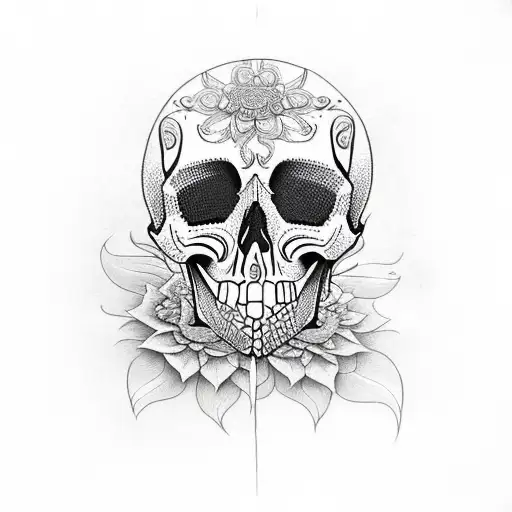 Skull Illusion Mandala Flowers Leg Sleeve