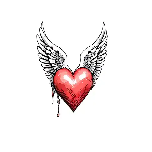 Heart With Angel Wings Simple