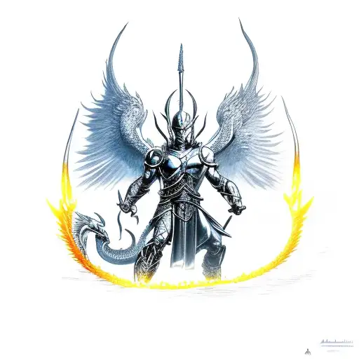 Archangel Defeating The Dragon